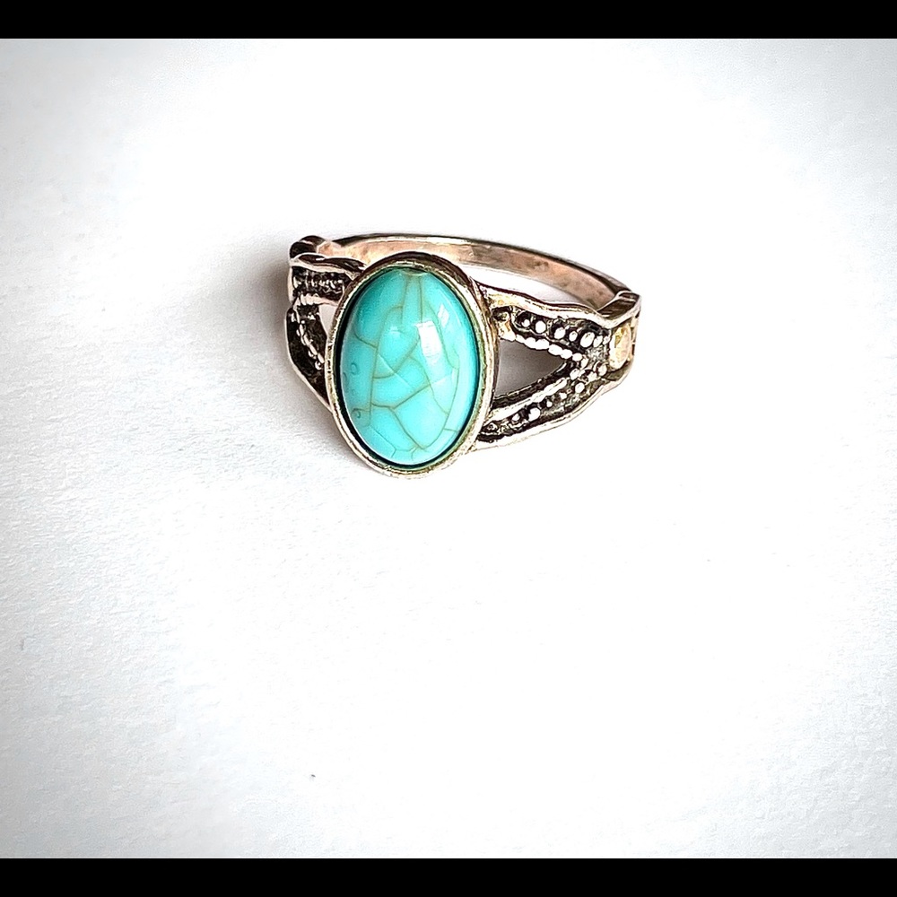 Antique Silver Turquoise Ring
